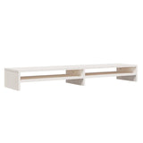 Support de moniteur Blanc 100x24x13 cm Bois de pin solide