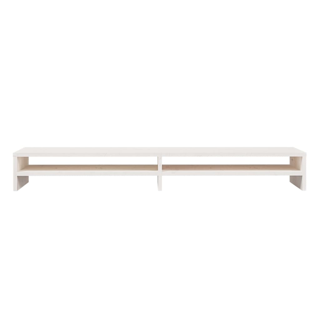 Monitor Stand White 100x24x13 cm Solid Pine Wood