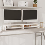 Monitor Stand White 100x24x13 cm Solid Pine Wood