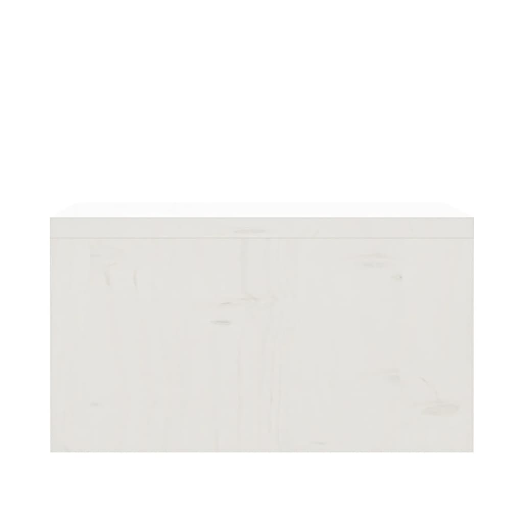 Support de moniteur Blanc 50x27x15 cm Bois de pin solide