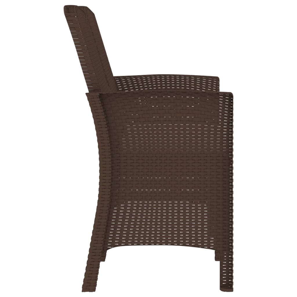 Banc de jardin 2 places avec coussins Rotin PP Marron