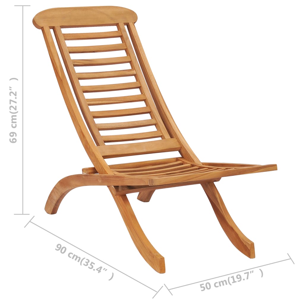 Chaise de jardin pliable 50x90x69 cm Bois de teck massif