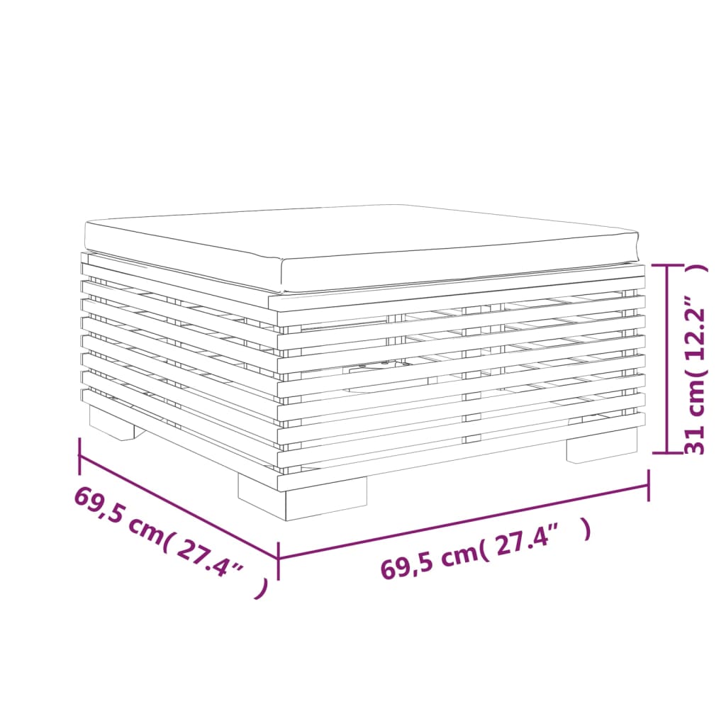 Salon de jardin 2 pcs Bois de teck massif