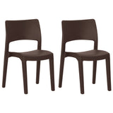 Chaises de jardin lot de 2 Moka Polypropylène