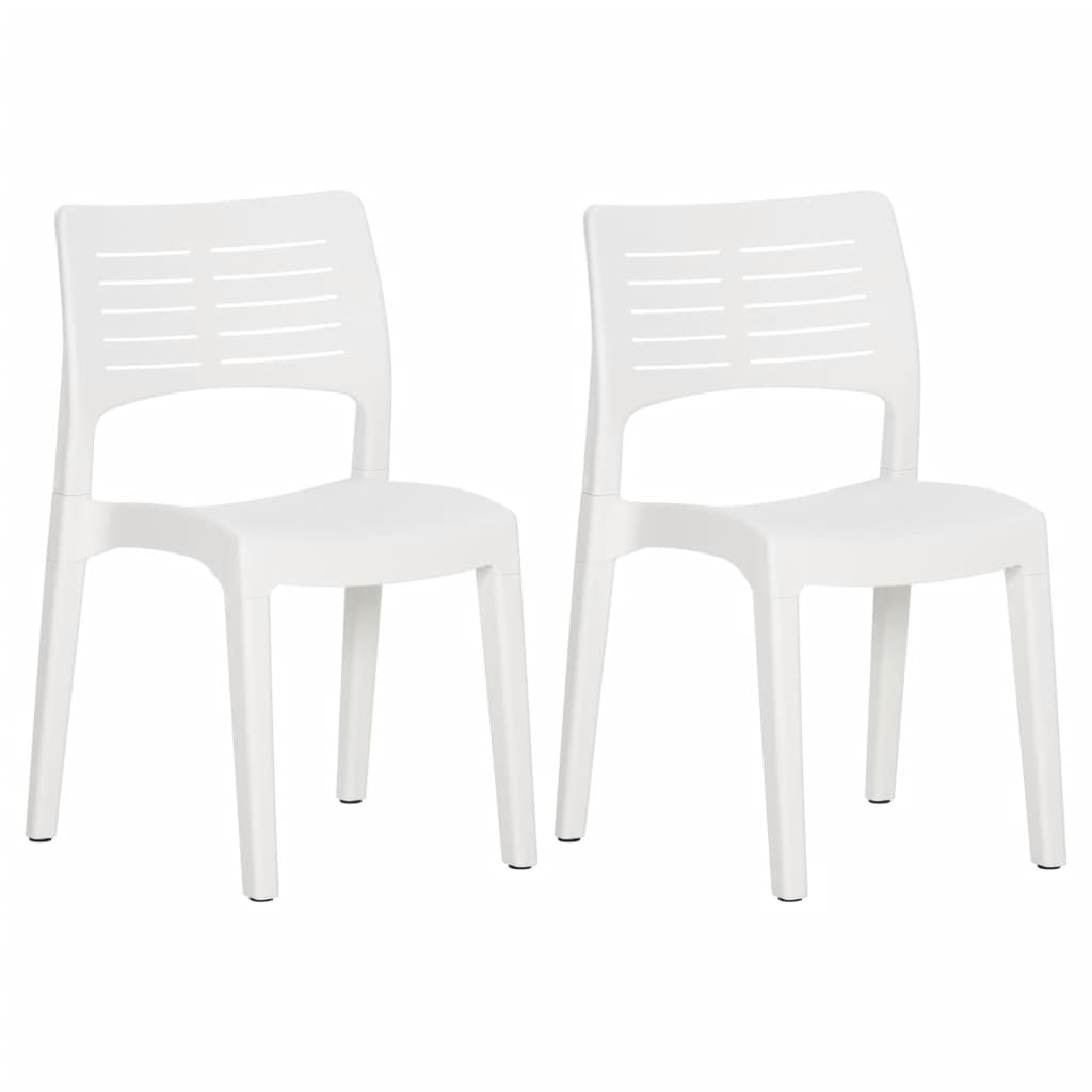 Chaises de jardin lot de 2 Blanc Polypropylène