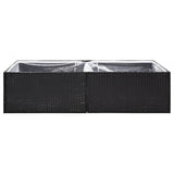 Black Planter 157x80x40 cm Resin wicker