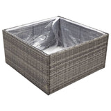 Grey Planter 80x80x40 cm Resin wicker