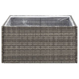 Grey Planter 80x80x40 cm Resin wicker