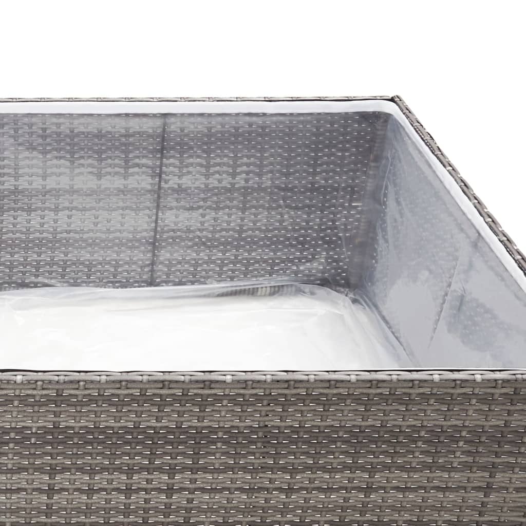 Grey Planter 80x80x40 cm Resin wicker