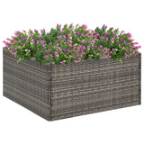 Grey Planter 80x80x40 cm Resin wicker