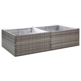 Grey Planter 157x80x40 cm Resin wicker