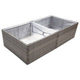 Grey Planter 157x80x40 cm Resin wicker