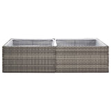 Grey Planter 157x80x40 cm Resin wicker