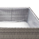 Grey Planter 157x80x40 cm Resin wicker