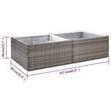 Grey Planter 157x80x40 cm Resin wicker