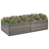 Grey Planter 157x80x40 cm Resin wicker