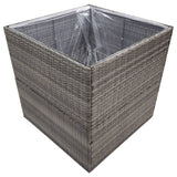 Grey Planter 80x80x80 cm Resin wicker