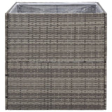 Grey Planter 80x80x80 cm Resin wicker