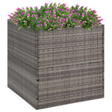 Grey Planter 80x80x80 cm Resin wicker