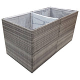 Grey Planter 157x80x80 cm Resin wicker