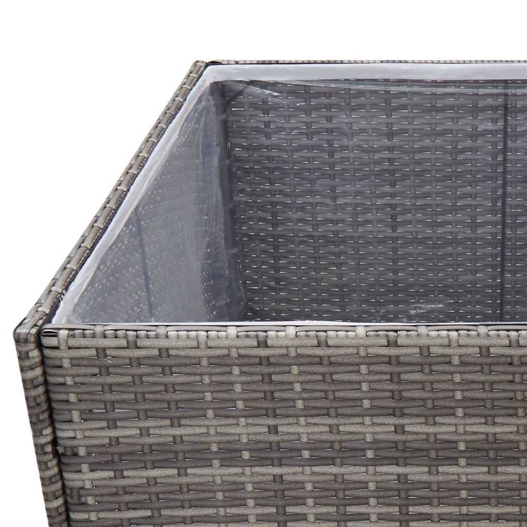 Grey Planter 157x80x80 cm Resin wicker