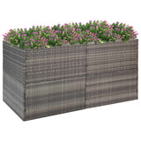 Grey Planter 157x80x80 cm Resin wicker