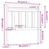 Tête de lit Blanc 96x4x100 cm Bois massif de pin