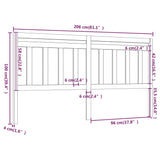 Tête de lit Blanc 206x4x100 cm Bois massif de pin