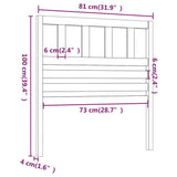 Tête de lit Blanc 81x4x100 cm Bois massif de pin