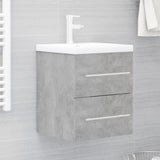 Armoire d'évier avec lavabo intégré Gris béton Aggloméré