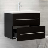 Sink cabinet with integrated washbasin Black Agglomerate