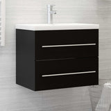 Sink cabinet with integrated washbasin Black Agglomerate