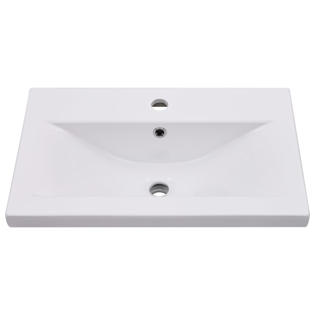 Sink cabinet with integrated washbasin Glossy white Chipboard