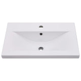 Sink cabinet with integrated washbasin Glossy white Chipboard