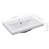 Sink cabinet with integrated washbasin Glossy white Chipboard