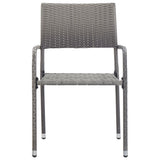 Chaise à dîner de jardin empilable lot de 2 gris résine tressée