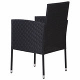 Chaises de jardin coussins blanc crème 4pcs noir résine tressée