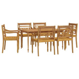 Ensemble à manger de jardin 7 pcs Bois de teck solide