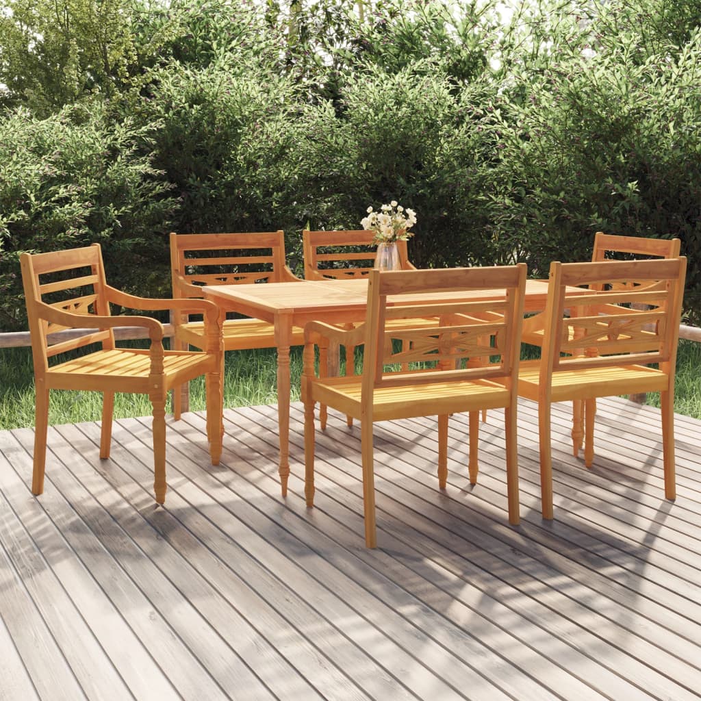 Ensemble à manger de jardin 7 pcs Bois de teck solide