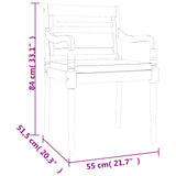 Ensemble à manger de jardin coussins 5 pcs Bois de teck massif