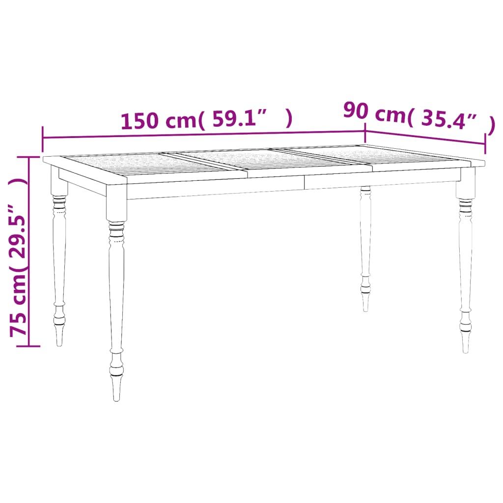 Ensemble à manger de jardin coussins 7pcs Bois de teck solide