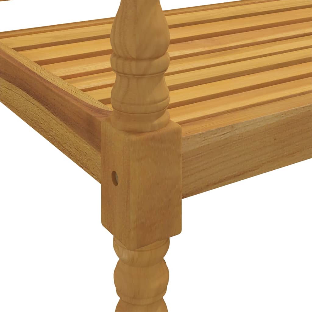 Banc Batavia avec coussin beige 150 cm Bois de teck massif