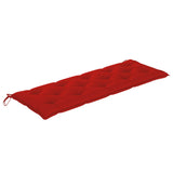 Banc Batavia avec coussin rouge 150 cm Bois de teck massif