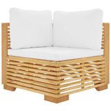 Salon de jardin 3 pcs avec coussins Bois de teck solide