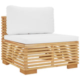 Salon de jardin 9 pcs avec coussins Bois de teck solide