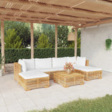 Salon de jardin 7 pcs avec coussins Bois de teck solide