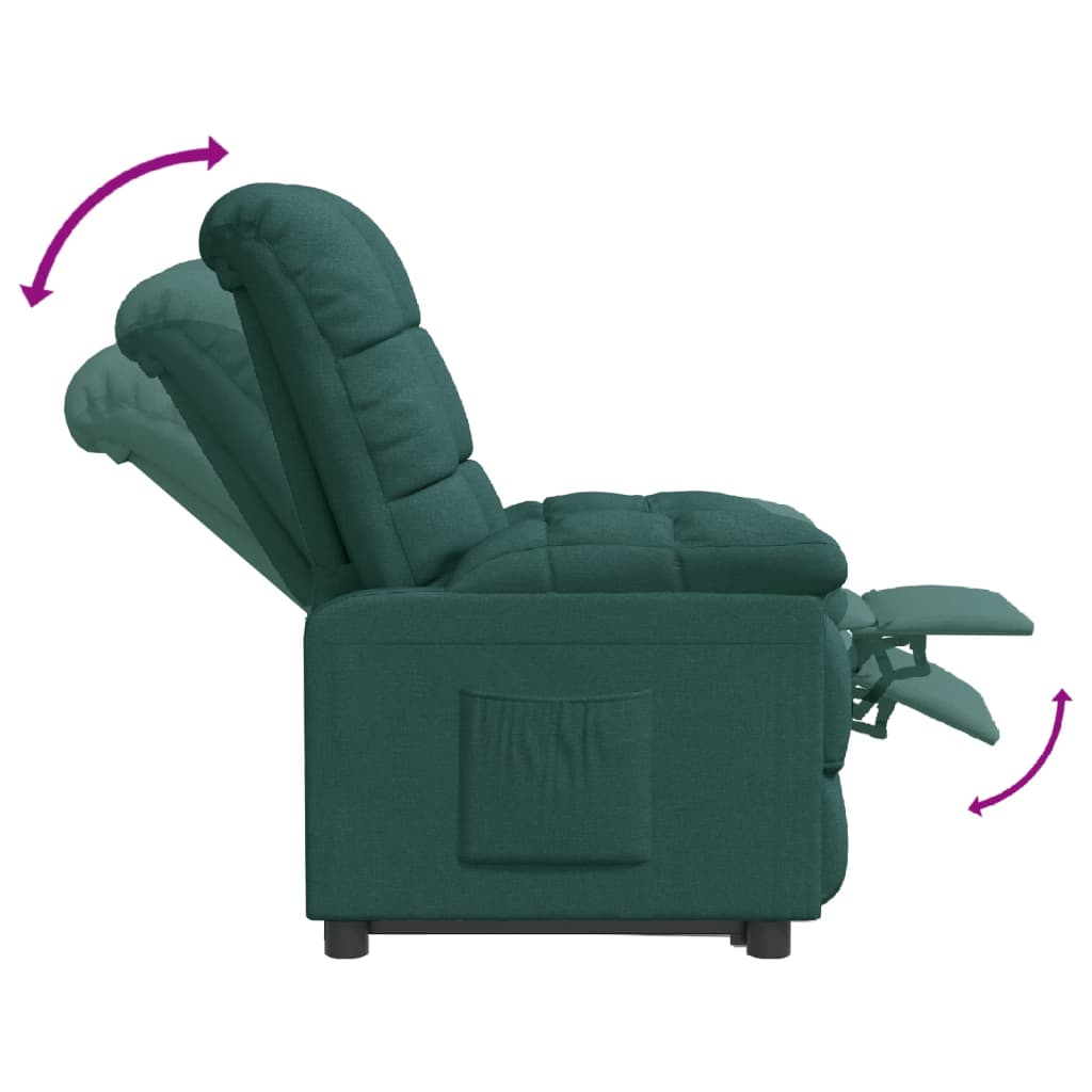 Fauteuil inclinable Vert foncé Tissu