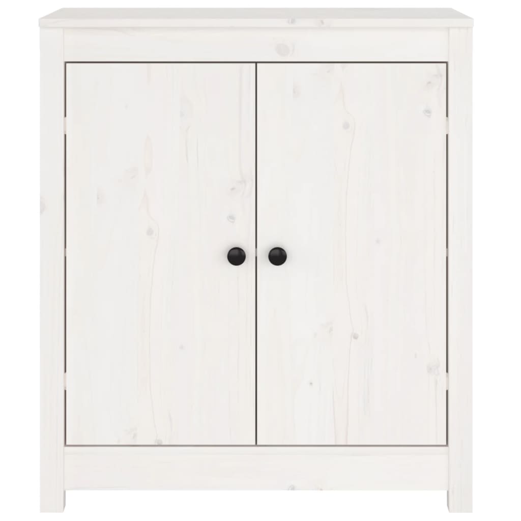 Buffet blanc 70x35x80 cm bois massif de pin