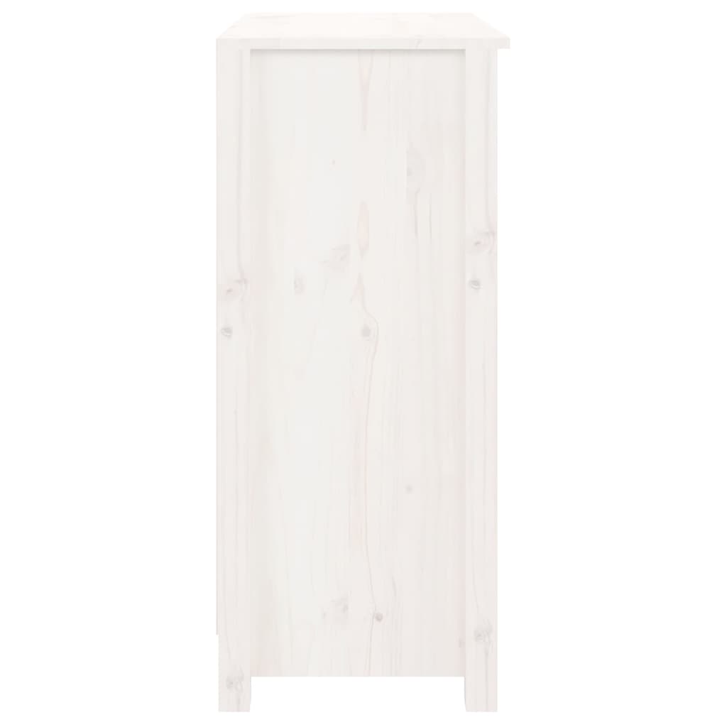 Buffet blanc 70x35x80 cm bois massif de pin