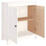 Buffet blanc 70x35x80 cm bois massif de pin